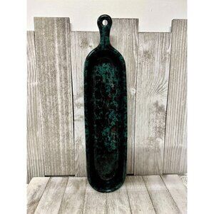 Vintage Bennington Potters Black on Green Bread Tray Banneton